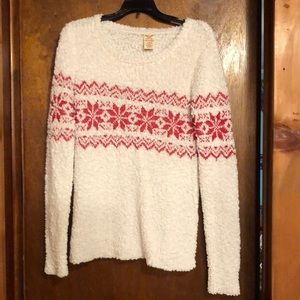 Faded Glory small sweater WHITE/RED